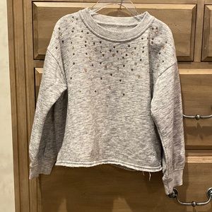 Heather gray girls sweatshirt from Abercrombie kids.